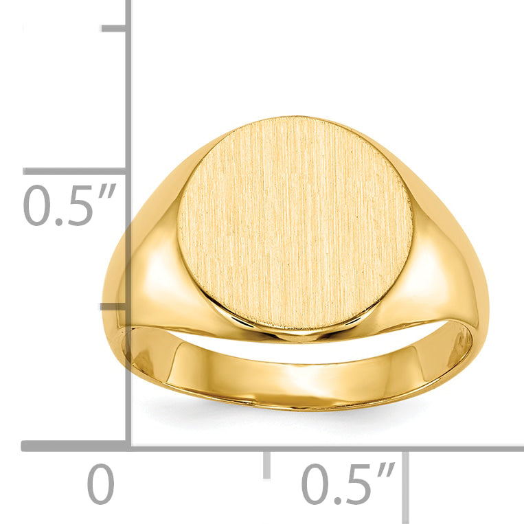 10k 11.5x12.0mm Closed Back Signet Ring