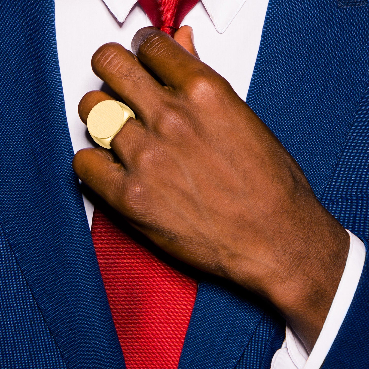 10k 21.0x21.5mm Closed Back Mens Signet Ring
