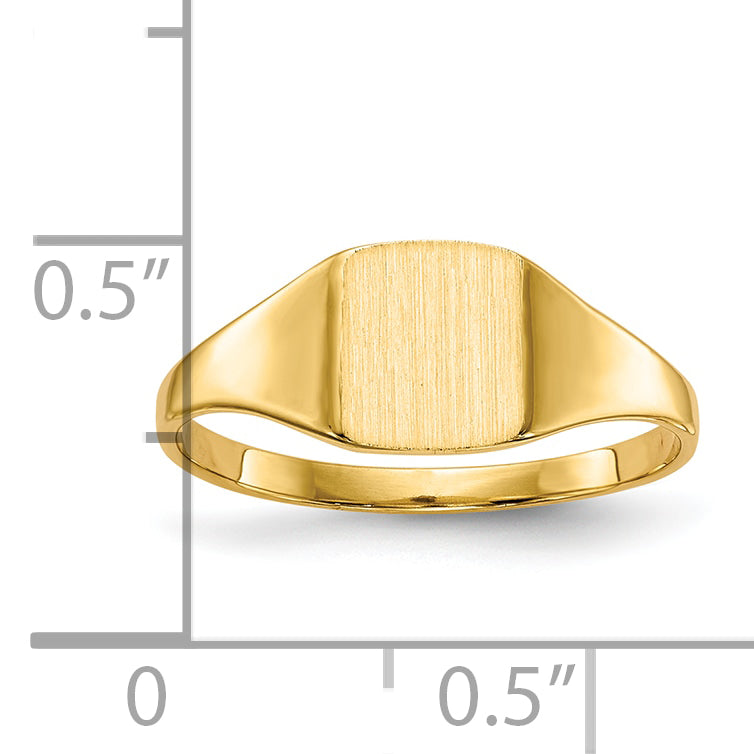 10k 6.5x7.0mm Closed Back Signet Ring