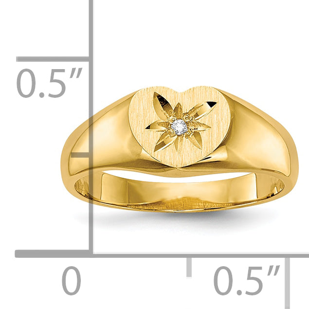 10K Child's AA Diamond Signet Ring