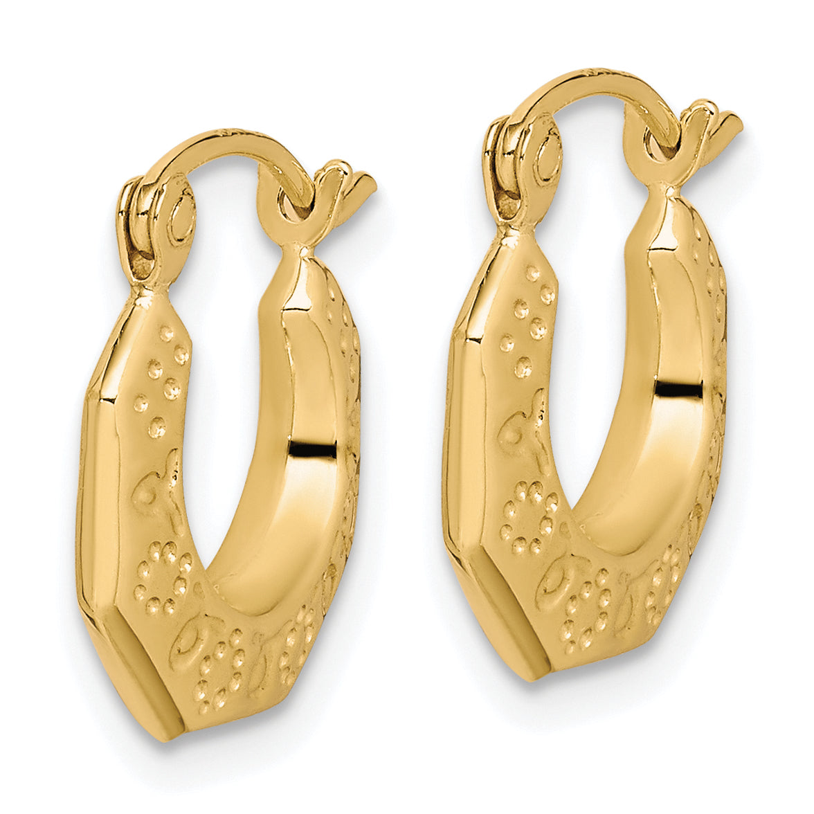 10K Gold Polished Hollow Hoop Earrings for Women Elegant Creole Design Secondary image