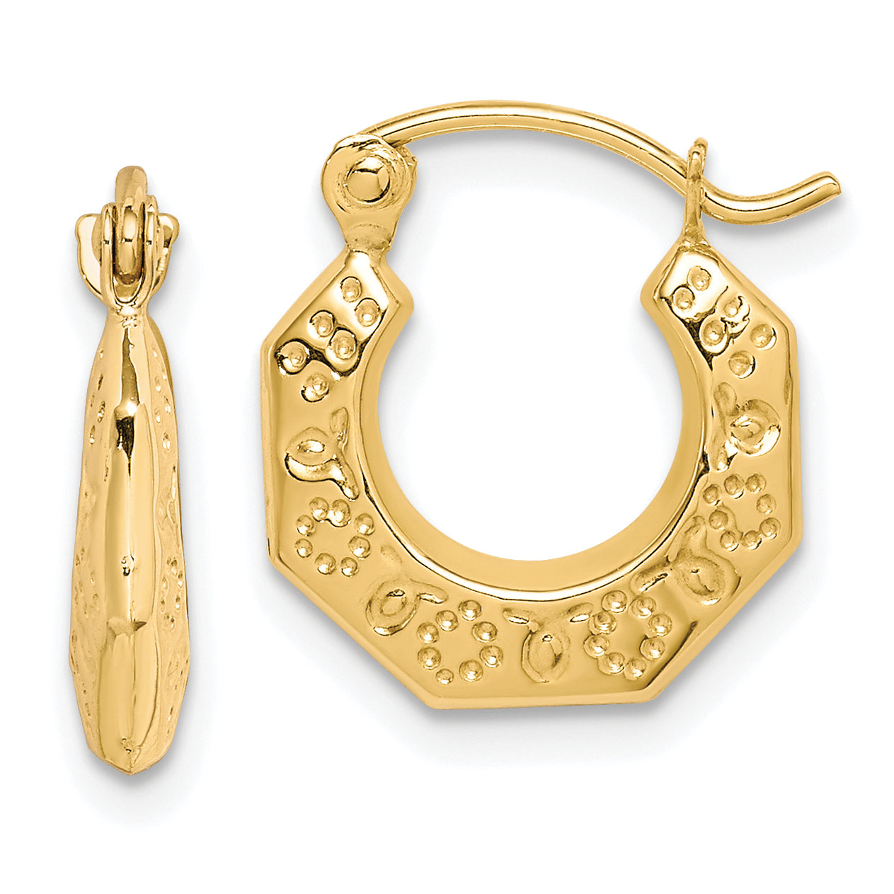 10k Polished Hollow Classic Earrings Main image