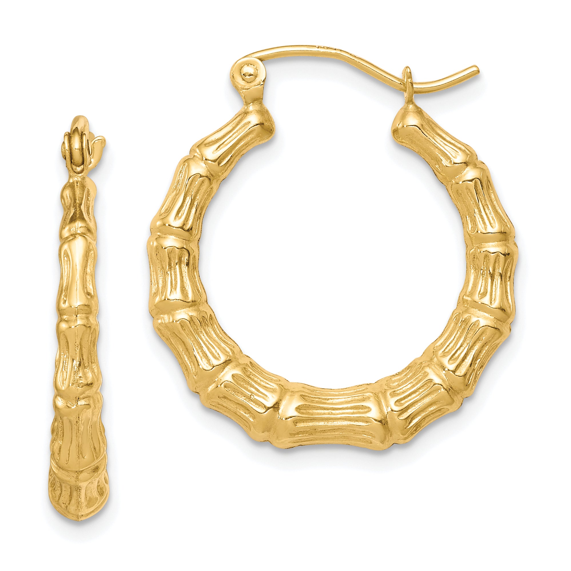 10k Polished Hollow Classic Earrings Main image