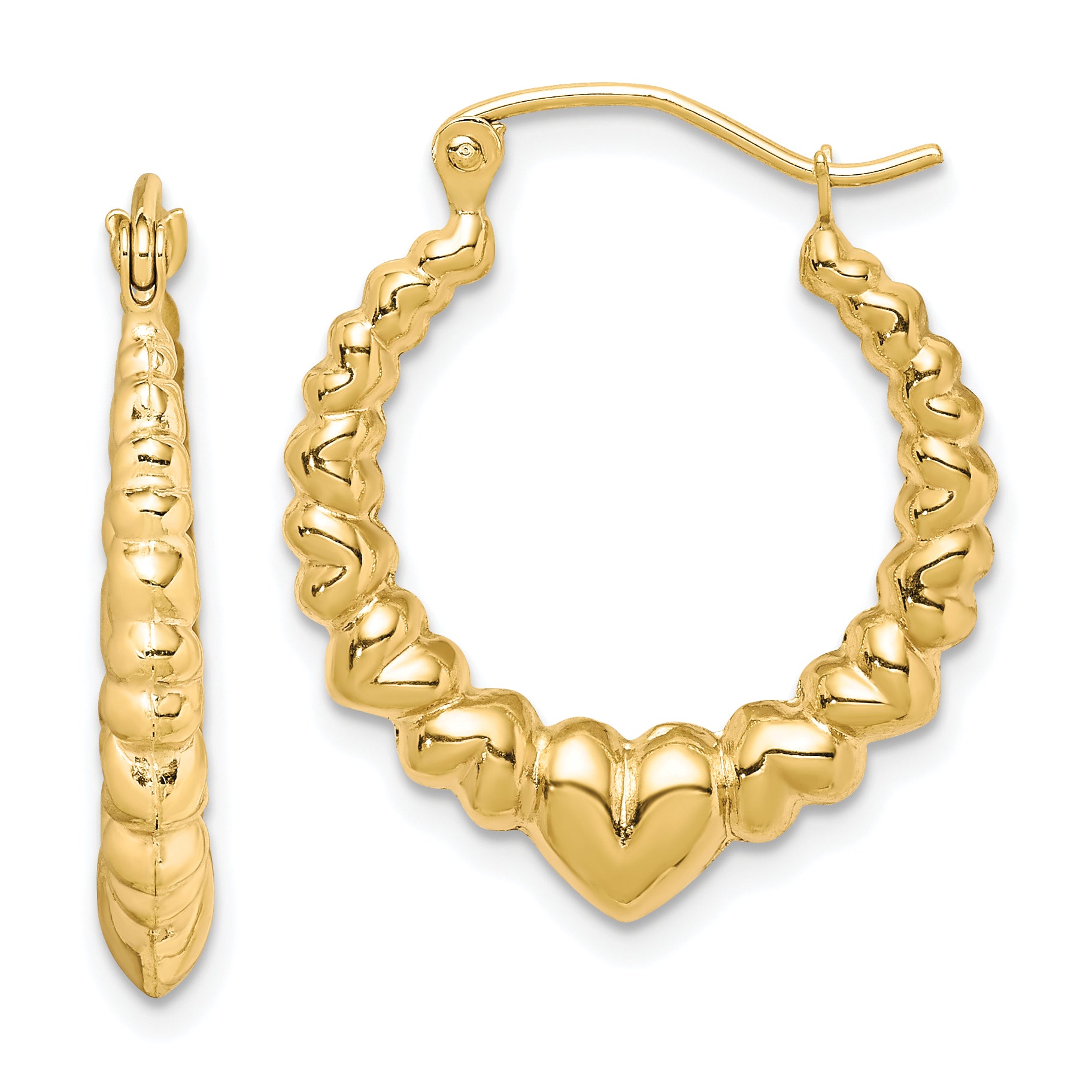 10k Polished Hollow Classic Earrings Main image