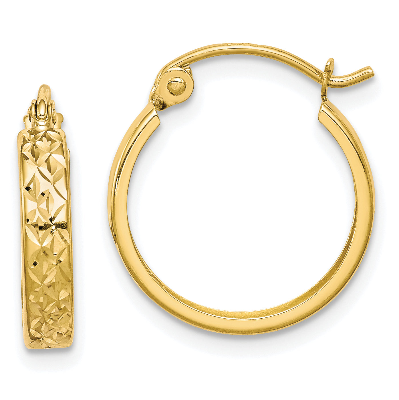 10K D/C Square Tube Hoop Earrings Main image
