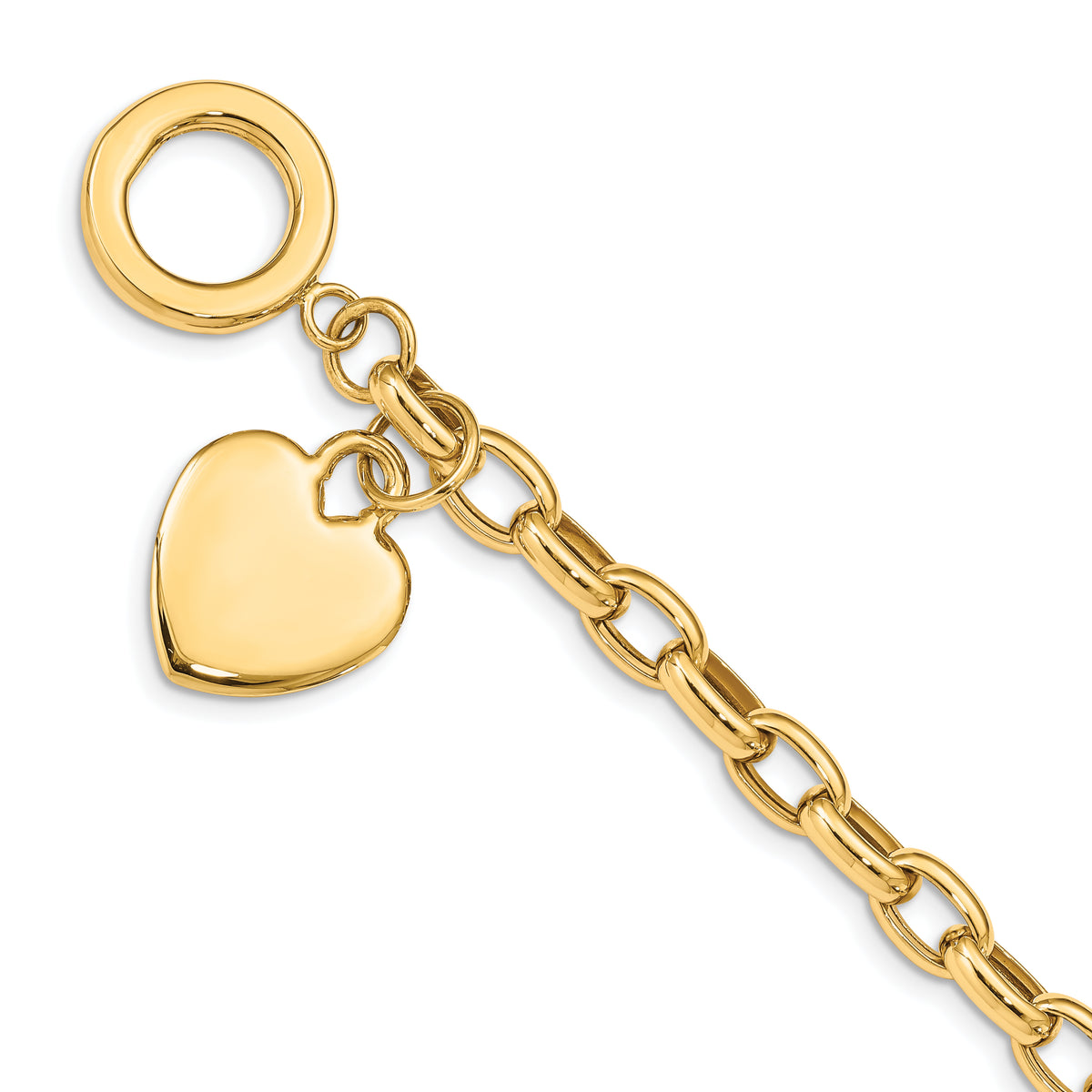 10k Heart Charm Bracelet