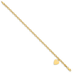 10k Dangle Heart Child's Bracelet