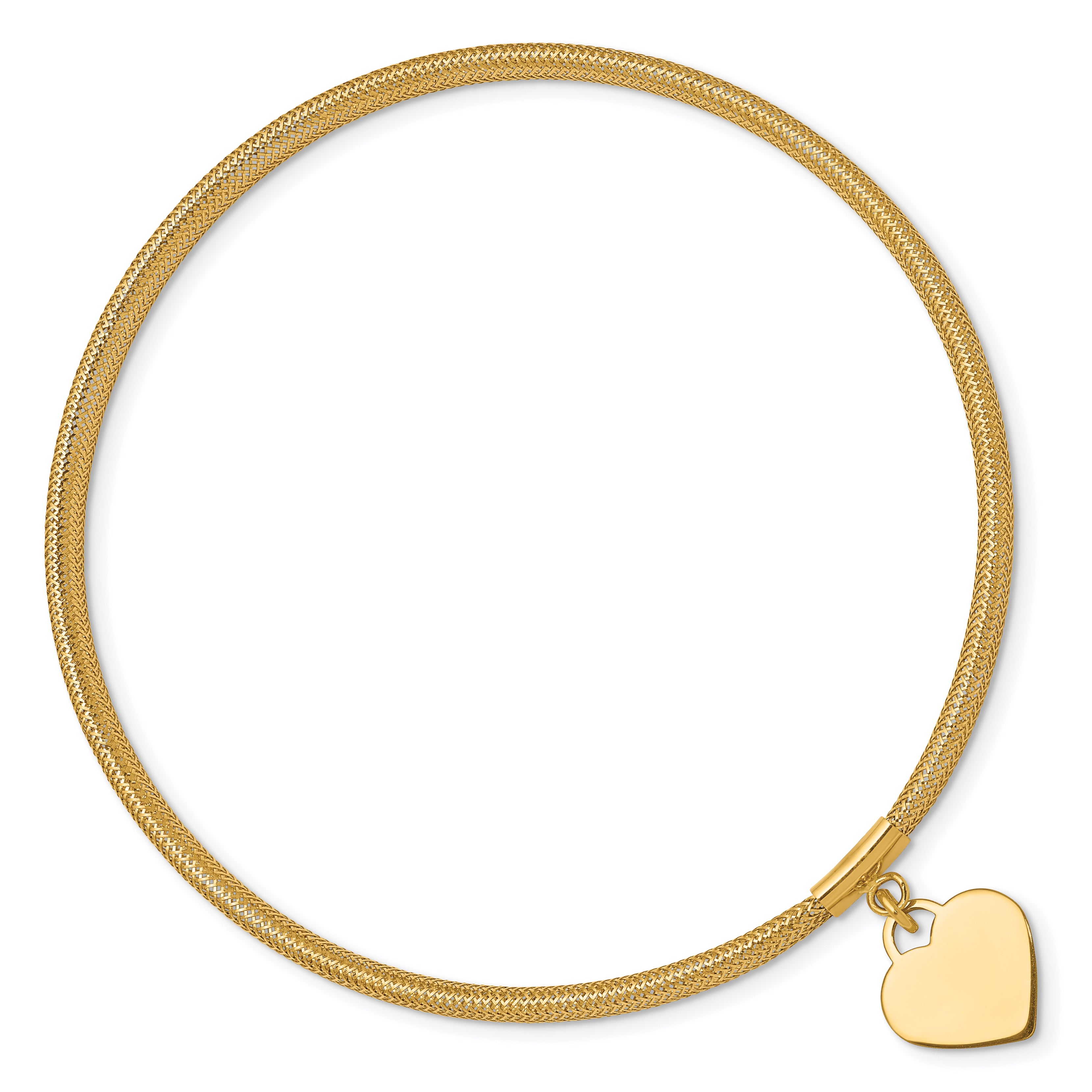 10k Heart Stretch Mesh Bracelet