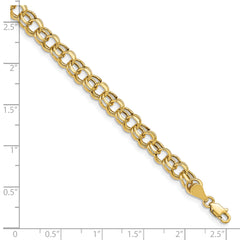 10k Lite 5.5mm Double Link Charm Bracelet
