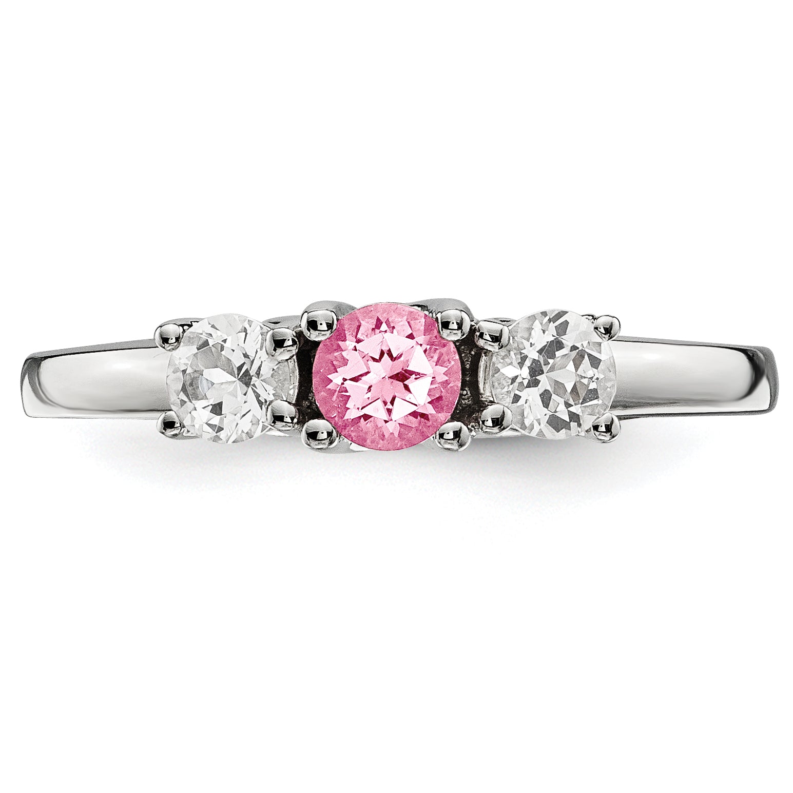 10K White Gold Survivor Collection Clear/Pink Swarovski Topaz Pamela Ring