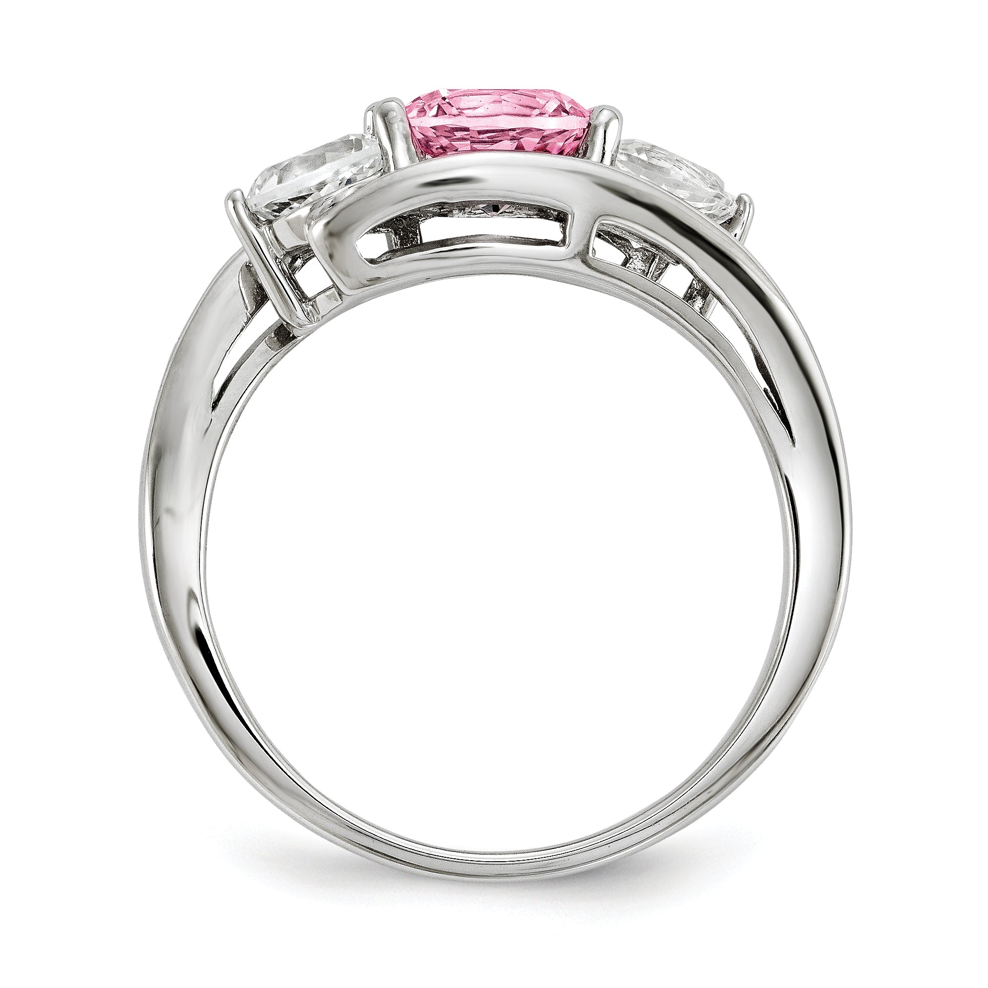 10K White Gold Survivor Collection Clear/Pink Swarovski Topaz Sue Ring