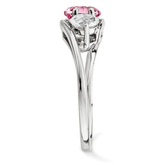 10K White Gold Survivor Collection Clear/Pink Swarovski Topaz Sue Ring