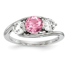 10K White Gold Survivor Collection Clear/Pink Swarovski Topaz Sue Ring