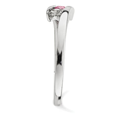 10K Yellow Gold Survivor Clear & Pink Swarovski Topaz Circle of Strength Ring