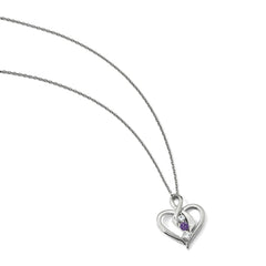 10k White Gold Survivor Clear/Purple Swarovski Topaz Heather Necklace