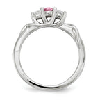 10K White Gold Survivor Collection Clear/Pink Crystal Topaz Joanna Ring