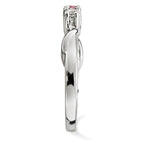 10K White Gold Survivor Collection Clear/Pink Crystal Topaz Joanna Ring