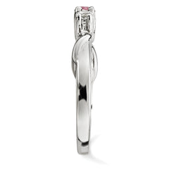 10K White Gold Survivor Collection Clear/Pink Swarovski Topaz Joanna Ring