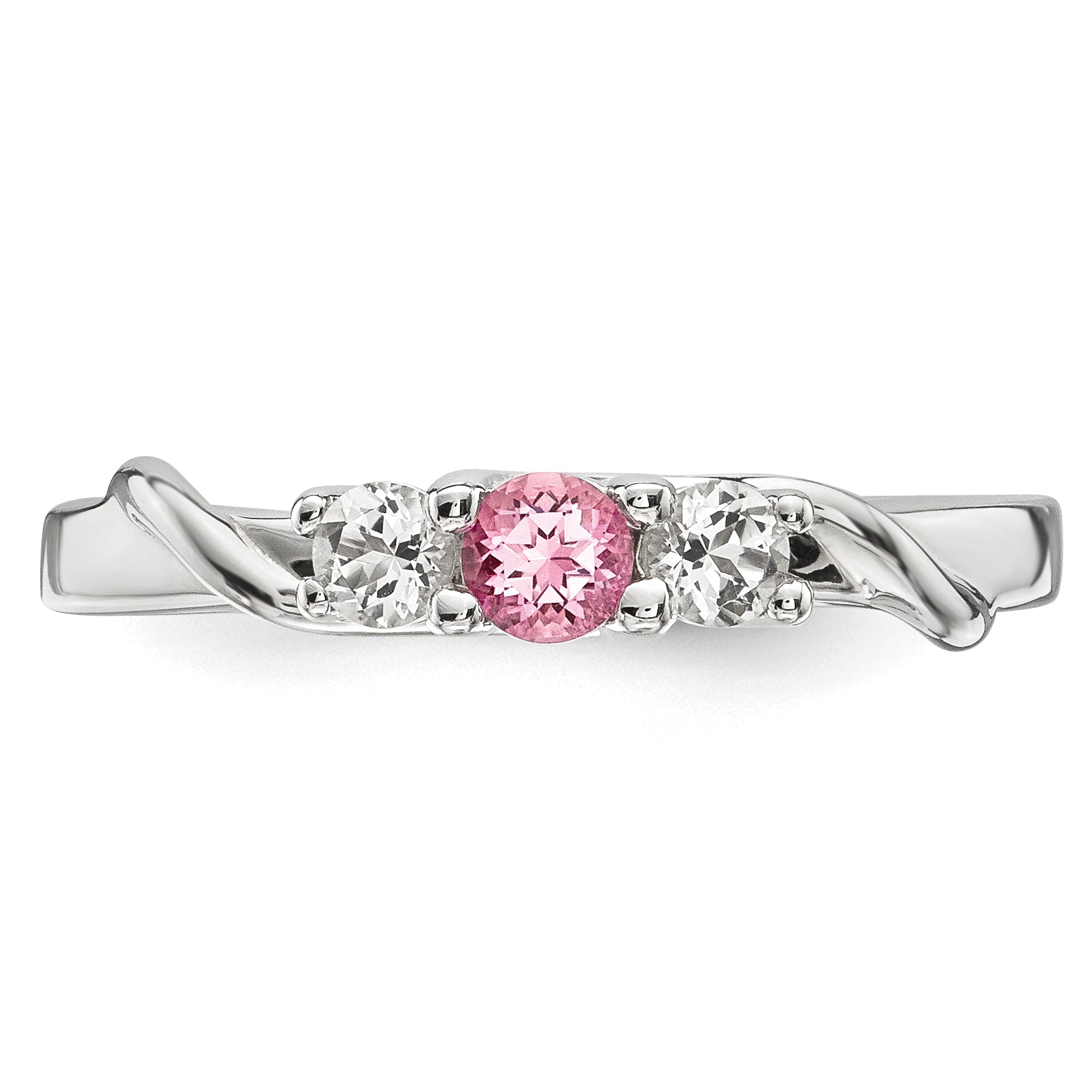 10K White Gold Survivor Collection Clear/Pink Swarovski Topaz Joanna Ring