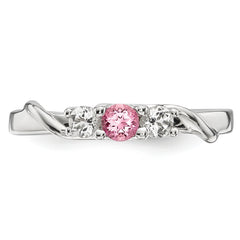 10K White Gold Survivor Collection Clear/Pink Swarovski Topaz Joanna Ring