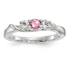 10K White Gold Survivor Collection Clear/Pink Crystal Topaz Joanna Ring
