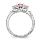 10K White Gold Survivor Collection Clear/Pink Crystal Topaz Joanna Ring