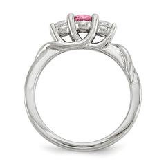10K White Gold Survivor Collection Clear/Pink Swarovski Topaz Joanna Ring