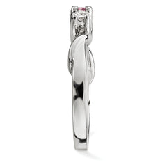 10K White Gold Survivor Collection Clear/Pink Swarovski Topaz Joanna Ring