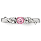 10K White Gold Survivor Collection Clear/Pink Swarovski Topaz Joanna Ring
