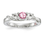 10K White Gold Survivor Collection Clear/Pink Crystal Topaz Joanna Ring