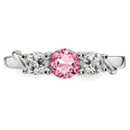 10K White Gold Survivor Collection Clear/Pink Swarovski Topaz Joanna Ring