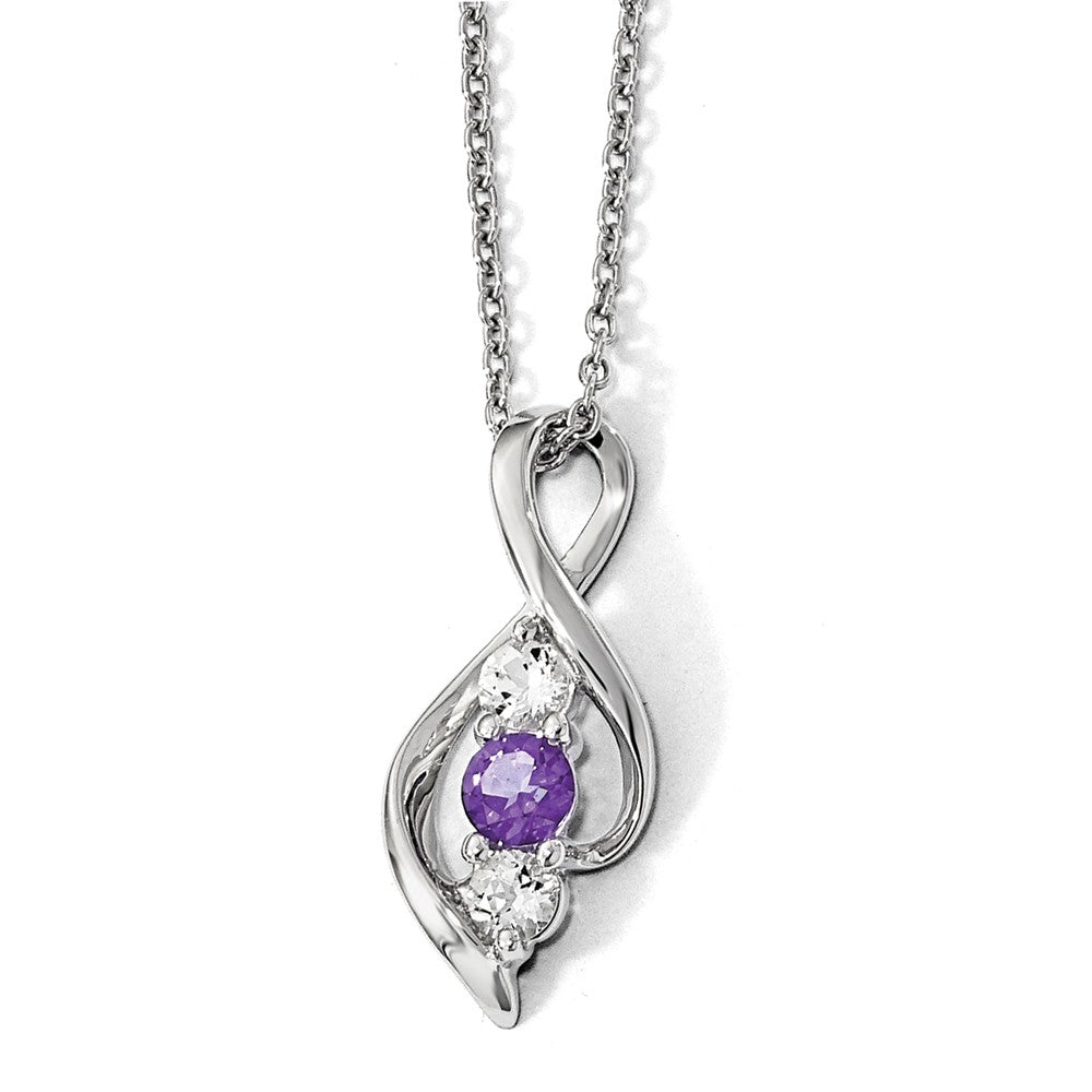 10k White Gold Survivor Collection Clear/Purple Swarovski Topaz Legacy Nec