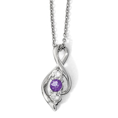 10k White Gold Survivor Collection Clear/Purple Swarovski Topaz Legacy Nec