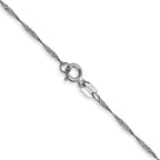 Sophia Jewelers 14K White Gold Polished Singapore Chain Necklace 16 Inch