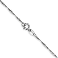 Sophia Jewelers 14K White Gold Polished Singapore Chain Necklace 16 Inch - 16