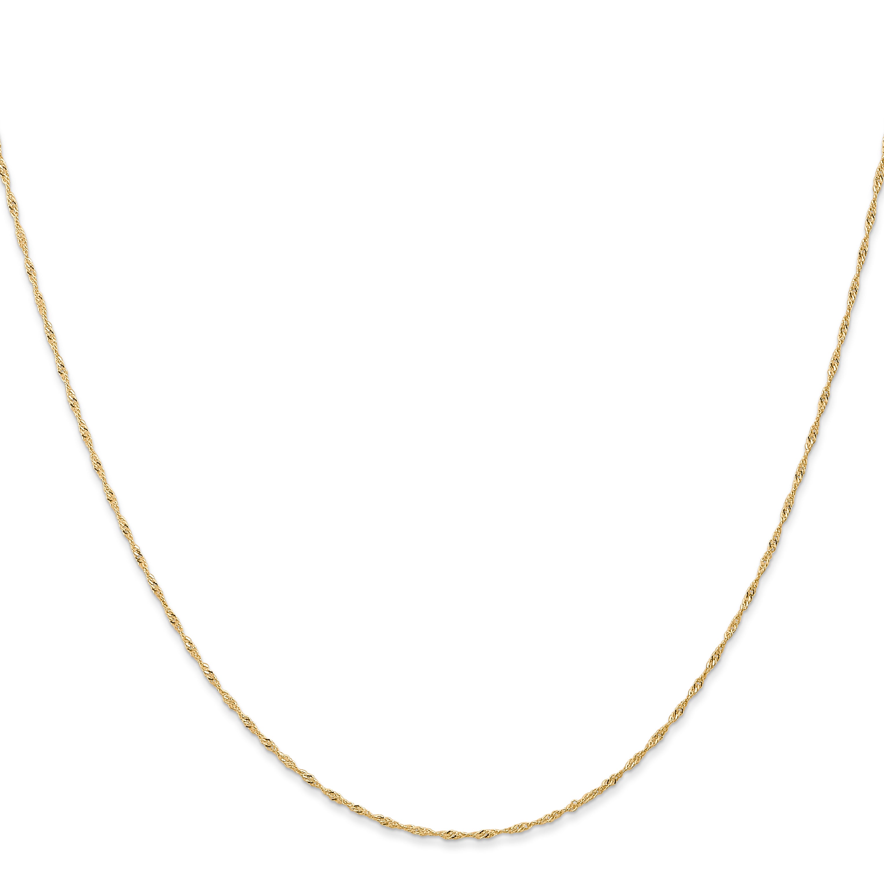 Sophia Jewelers 14K Gold Singapore Chain with Polished Spring Clasp - 16