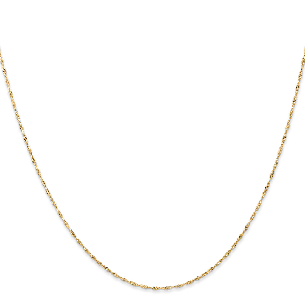 Singapore Chain Necklace in 14K Yellow Gold, 1mm