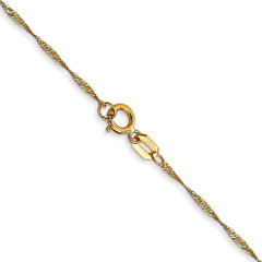 Sophia Jewelers 14K Gold Singapore Chain with Polished Spring Clasp - 16