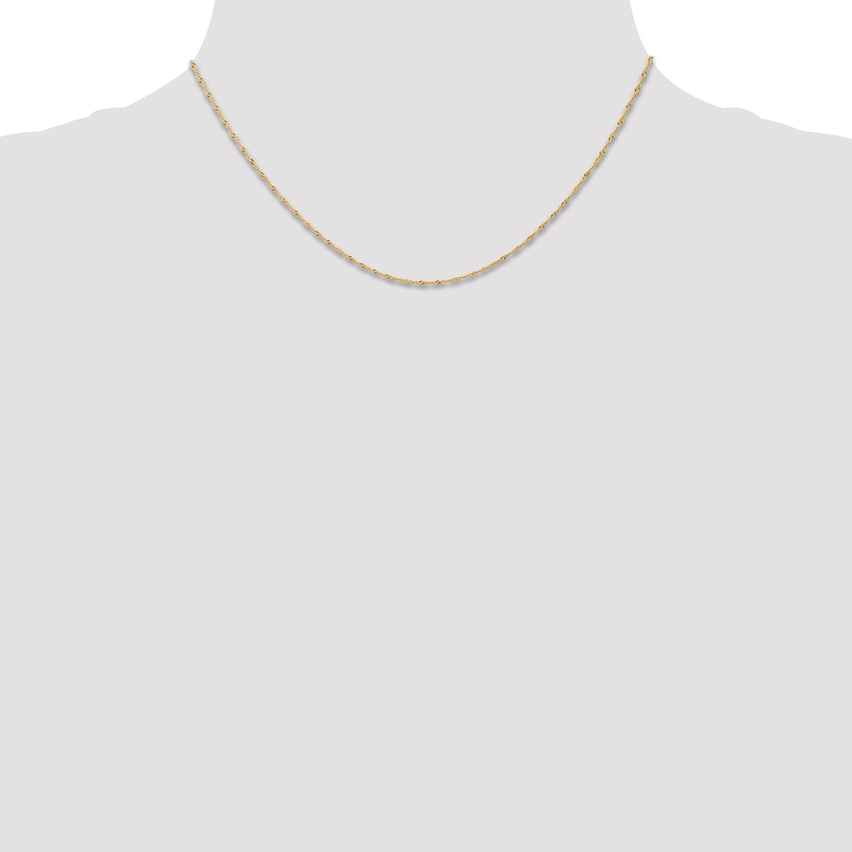 Singapore Chain Necklace in 14K Yellow Gold, 1mm
