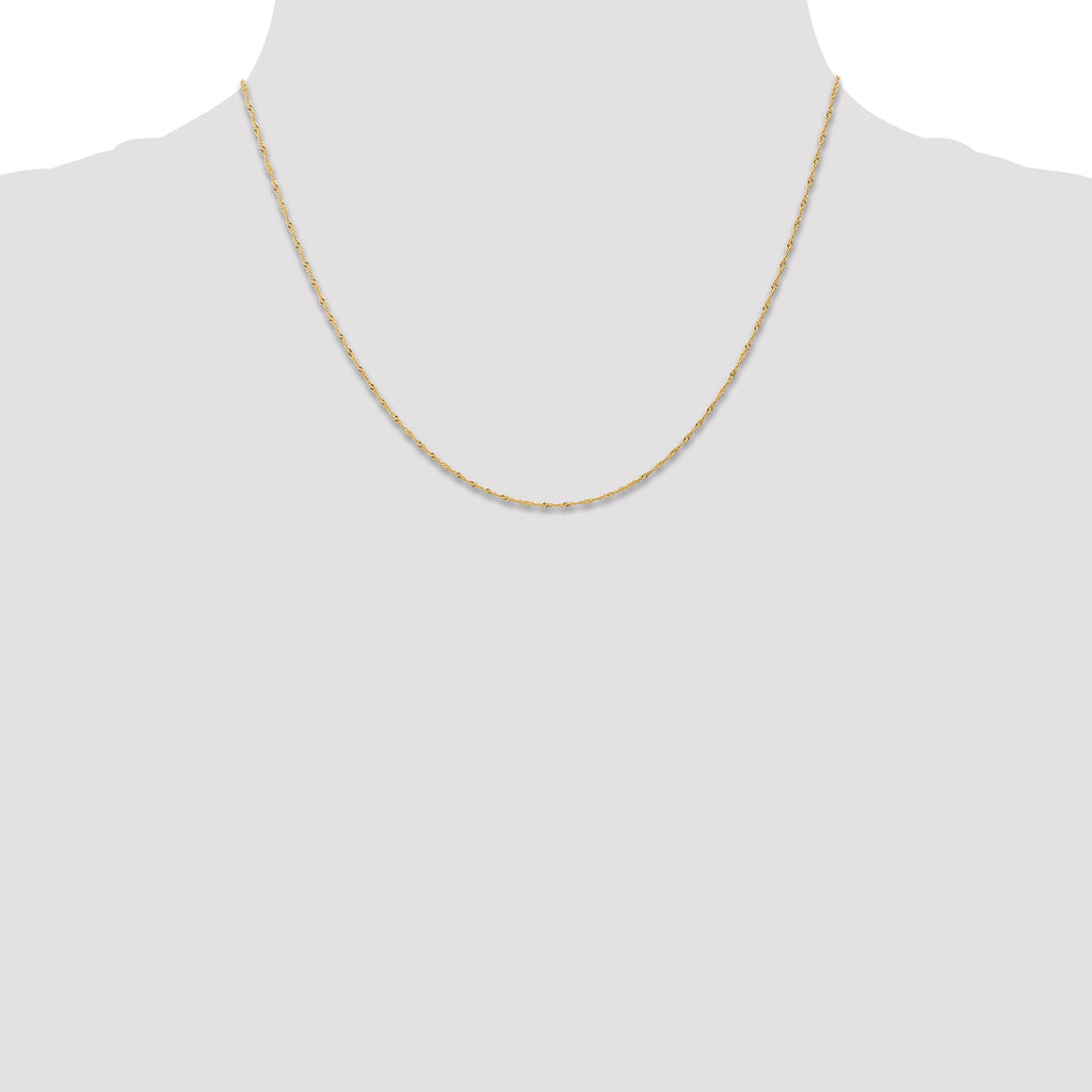 Singapore Chain Necklace in 14K Yellow Gold, 1mm