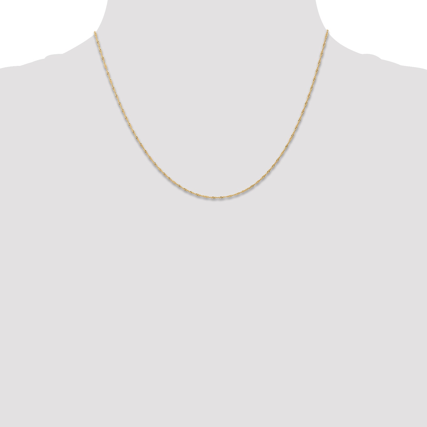 Singapore Chain Necklace in 14K Yellow Gold, 1mm
