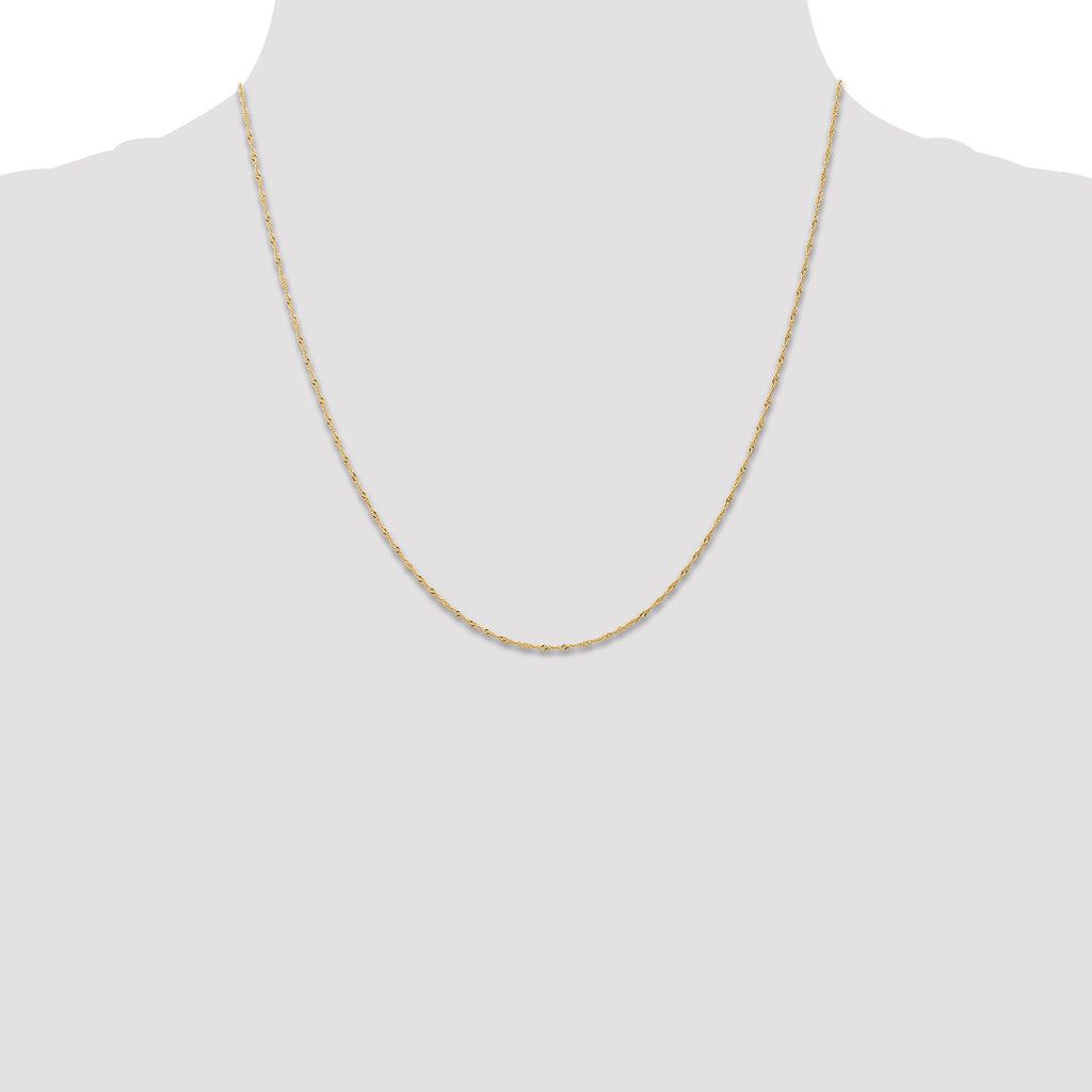 Singapore Chain Necklace in 14K Yellow Gold, 1mm