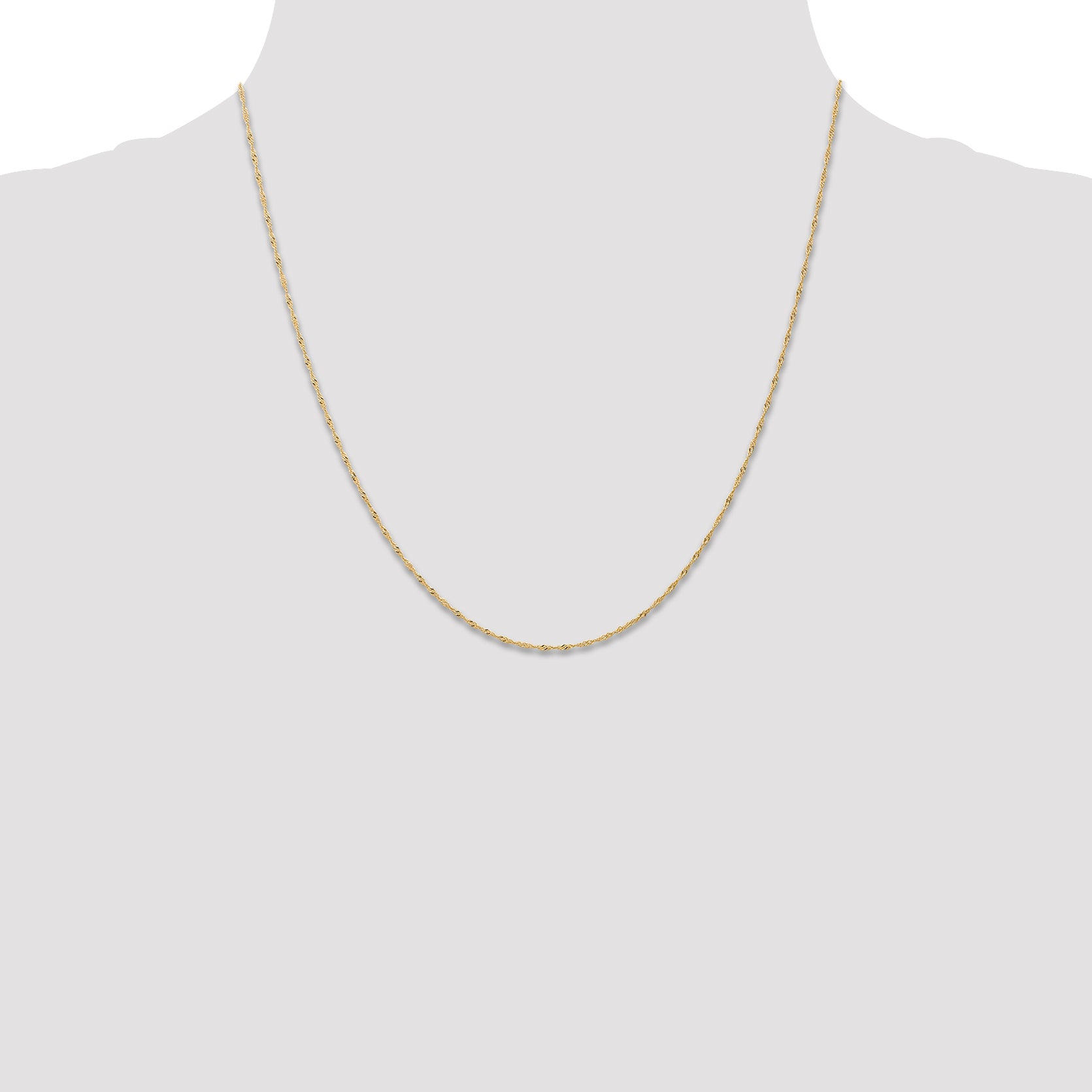 Singapore Chain Necklace in 14K Yellow Gold, 1mm