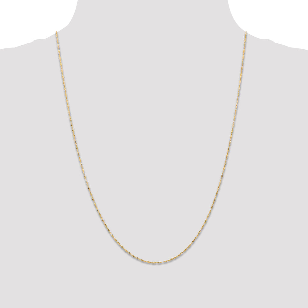 Singapore Chain Necklace in 14K Yellow Gold, 1mm