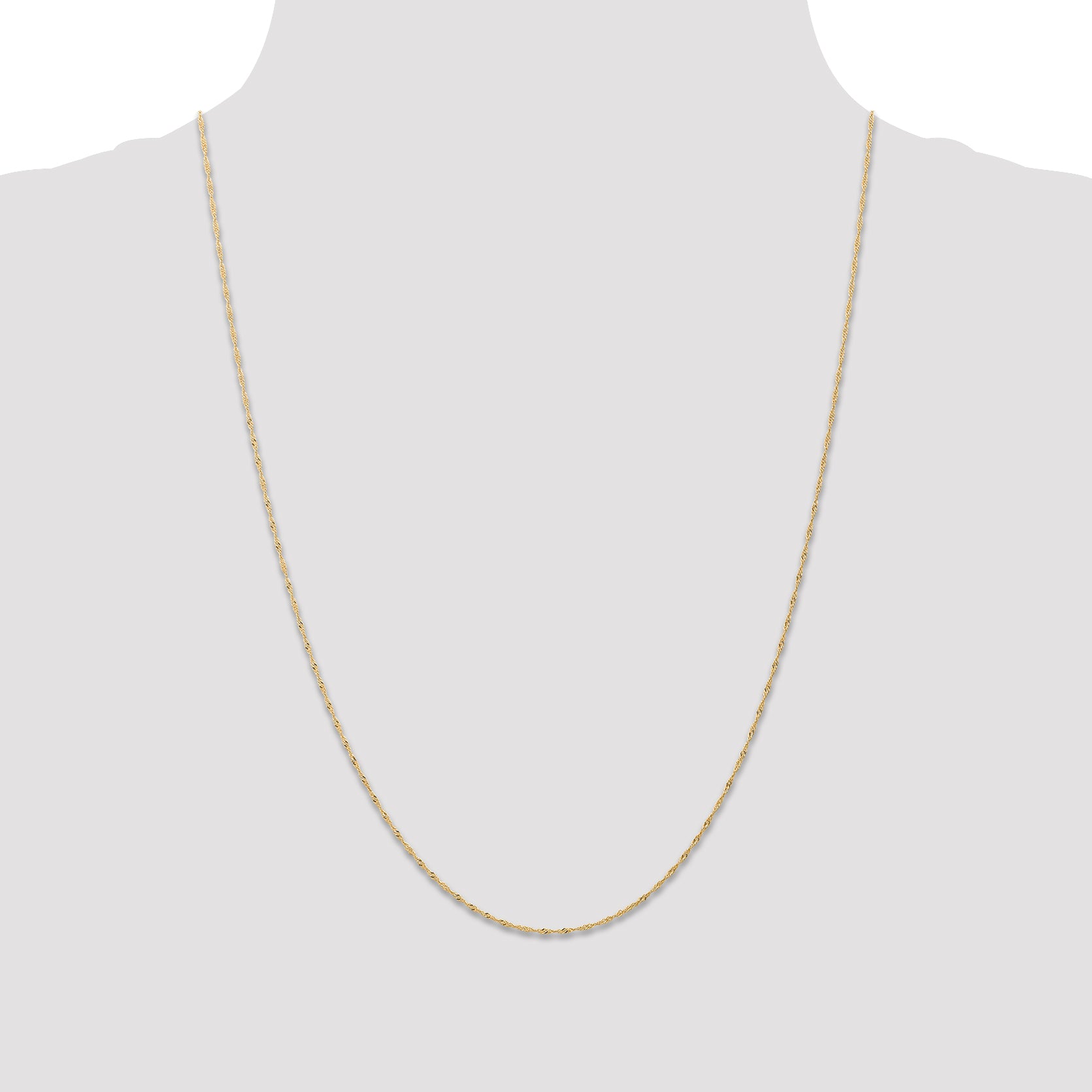 Singapore Chain Necklace in 14K Yellow Gold, 1mm