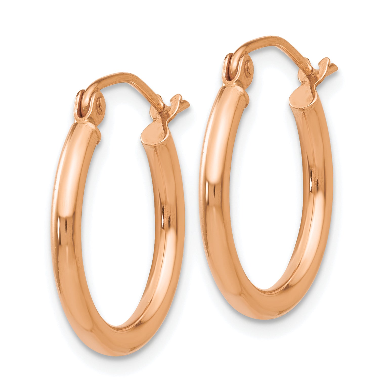 Polished Tube Hoop Earrings in 10K Yellow Gold, 2mm