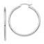 10K White Gold Polished 2mm Tube Hoop Earrings
