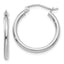 10K White Gold Polished 2mm Tube Hoop Earrings
