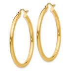 10K Gold Polished Tube Hoop Earrings 2.5mm Elegant WomenÃÂ¢Ã¢âÂ¬Ã¢âÂ¢s Jewelry