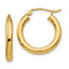 10K Polished 3mm Tube Hoop Earrings